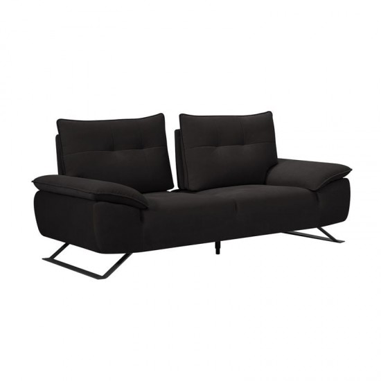 SELENA Καναπές 2-θέσιος Σαλονιού - Καθιστικού, Ύφασμα Ανθρακί, Μεταφερόμενη πλάτη 193x99/115x95cm