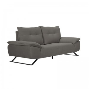 SELENA Καναπές 2-θέσιος Σαλονιού - Καθιστικού, Ύφασμα Γκρι, Μεταφερόμενη πλάτη