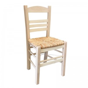 ΣΙΦΝΟΣ Καρέκλα Οξιά Άβαφη με Ψάθα Αβίδωτη 41x45x88cm