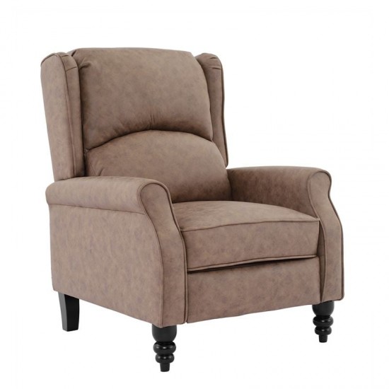 SIMPLE Relax Πολυθρόνα Μπερζέρα Σαλονιού, Καθιστικού, Ύφασμα Απόχρωση Antique Καφέ 72x84x97cm