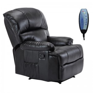 SPACE Πολυθρόνα Massage Σαλονιού - Καθιστικού PU Μαύρο 88x93x102cm