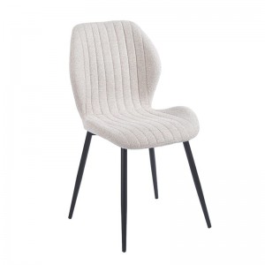 TANGO Καρέκλα Τραπεζαρίας, Μέταλλο Βαφή Μαύρο, Ύφασμα Απόχρωση Μπεζ 47x57x86cm