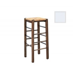 ΤΑΒΕΡΝΑΣ Σκαμπώ Bar 42R Ψάθα Εμποτ.Λάκα Άσπρο