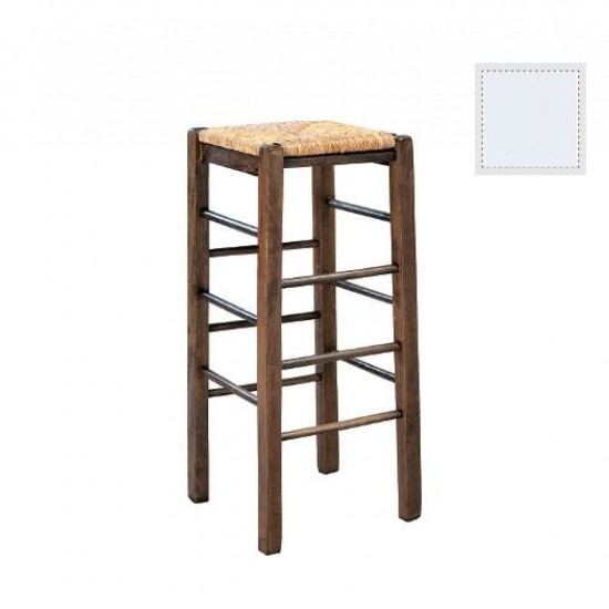 ΤΑΒΕΡΝΑΣ Σκαμπώ Bar 42R Ψάθα Εμποτ.Λάκα Άσπρο