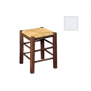 ΤΑΒΕΡΝΑΣ Σκαμπώ H50cm Ψάθα Εμποτ.Λάκα Άσπρο