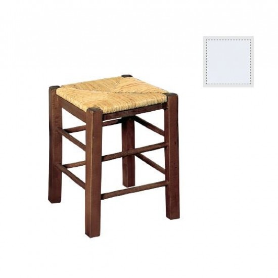 ΤΑΒΕΡΝΑΣ Σκαμπώ H50cm Ψάθα Εμποτ.Λάκα Άσπρο