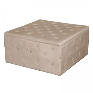 TIBOR Σκαμπό Αποθηκευτικό, Ύφασμα Velure Απόχρωση Cappuccino 80x80x41cm