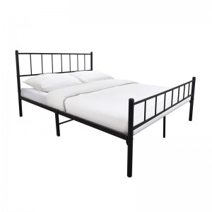 TIVO Κρεβάτι Διπλό, για Στρώμα 150x200cm, Μέταλλο Βαφή Μαύρο 150x200cm