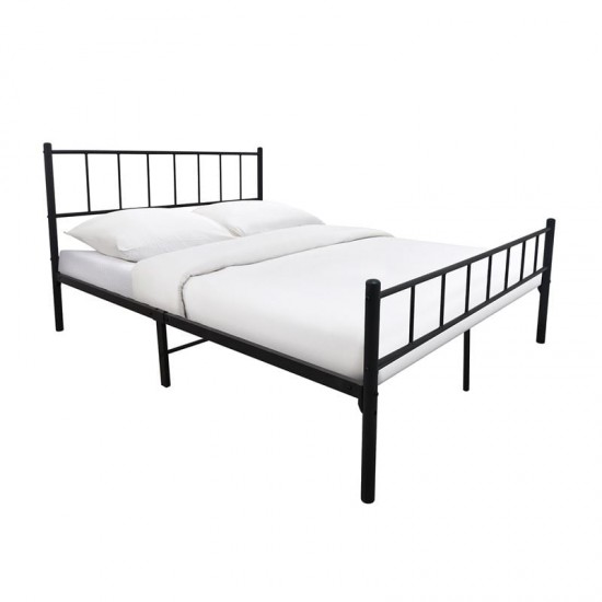 TIVO Κρεβάτι Διπλό, για Στρώμα 150x200cm, Μέταλλο Βαφή Μαύρο 150x200cm