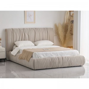 TOKYO Κρεβάτι Διπλό, για Στρώμα 160x200cm, Ύφασμα Μπεζ