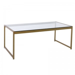 TOLEDO Τραπ.Σαλονιού 120x60cm Μεταλ.Χρυσό/Γυαλί