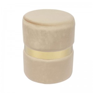 TOMMY Σκαμπώ Χρυσό/Ύφασμα Μπεζ Velure