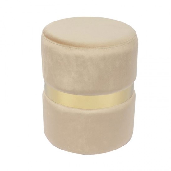 TOMMY Σκαμπώ Χρυσό/Ύφασμα Μπεζ Velure