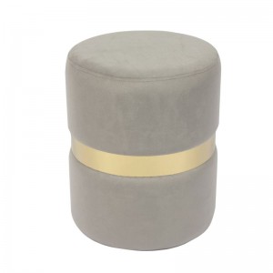 TOMMY Σκαμπώ Χρυσό/Ύφασμα Γκρι Velure