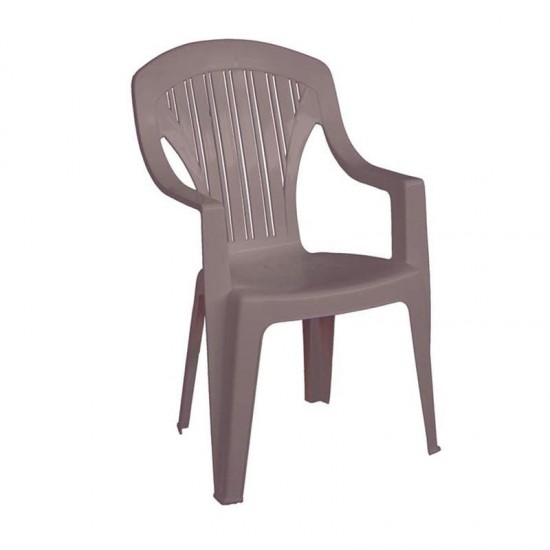 TROPEA Πολυθρόνα Στοιβαζόμενη Πλαστική Μπεζ Tortora