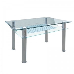 VERON Τραπεζι 90x60cm Inox/Γυαλί