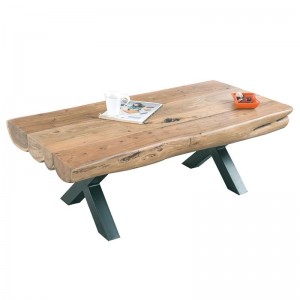 VILLAGE Τραπ.Σαλονιού 118x60x40cm Ακακία Φυσικό/Μεταλ.Μαύρο