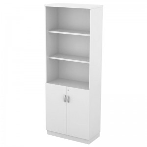 ΒΙΒΛΙΟΘΗΚΗ Γραφείου, 3 Ράφια - Ντουλάπι Δίφυλλο, Απόχρωση Άσπρο 80x40x211cm