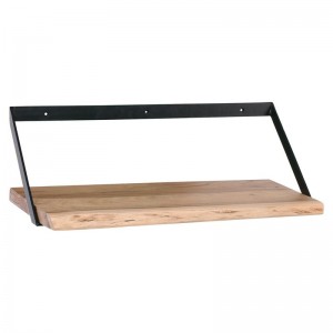 WALL-2 Ράφι 60x25cm Ακακία Φυσικό/Μετ.Μαύρο