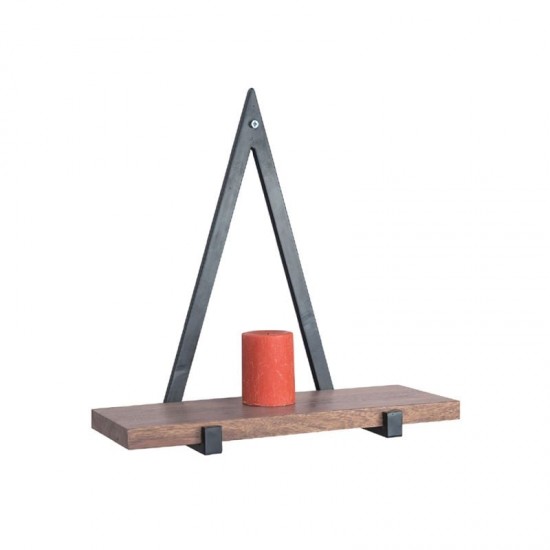 WALL Ράφι Ακακία Φυσικό/Μεταλ.Μαύρο