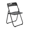 WENDY Καρέκλα Πτυσσόμενη, Μέταλλο Βαφή Μαύρο, PP Απόχρωση Μαύρο 48x49x73cm