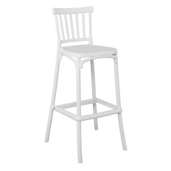 WINDSOR Σκαμπό BAR, PP Άσπρο 49x46x103cm