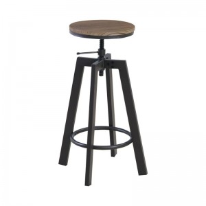 YORK Σκαμπώ BAR Μεταλλικο   Σκούρο Καφέ/Καρυδί 44x44x63/73cm 