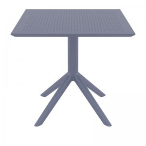 SKY ΤΡΑΠΕΖΙ 80X80X74εκ. DARK GREY ΠΟΛ/ΝΙΟΥ