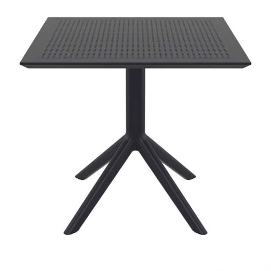 SKY ΤΡΑΠΕΖΙ 80X80X74εκ. BLACK ΠΟΛ/ΝΙΟΥ