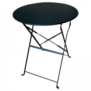 ALMA Φ60εκ. ΜΑΥΡΟ ΤΡΑΠΕΖΙ ΜΕΤΑΛΛΙΚΟ ΠΤΥΣΣΟΜΕΝΟ