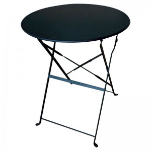 ALMA Φ70εκ. ΜΑΥΡΟ ΤΡΑΠΕΖΙ ΜΕΤΑΛΛΙΚΟ ΠΤΥΣΣΟΜΕΝΟ