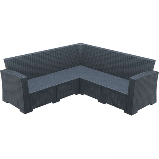 MONACO DARK GREY ΓΩΝΙΑ 207Χ207Χ79εκ. ΠΟΛ/ΝΙΟΥ-SIESTA-MONOACO ΚΑΝΑΠΕΣ-ΚΑΝΑΠΕΣ ΚΗΠΟΥ-