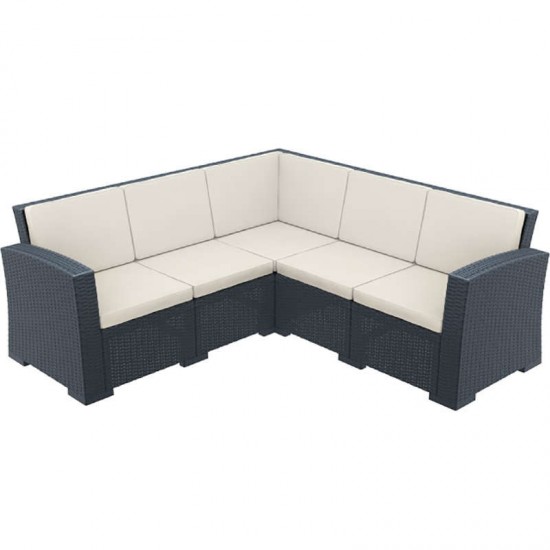 MONACO DARK GREY ΓΩΝΙΑ ΜΕ ΜΑΞΙΛΑΡΙ ΠΟΛ/ΝΙΟΥ-SIESTA-MONACO ΚΑΝΑΠΕΣ-ΚΑΝΑΠΕΣ ΚΗΠΟΥ-