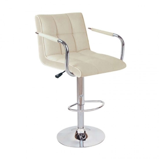 Σκαμπό Μπάρ 2τμχ Bar 54 Κρέμ Pu 52x51x110εκ.-ΣΚΑΜΠΟ ΜΠΑΡ-ΣΚΑΜΠΟ-