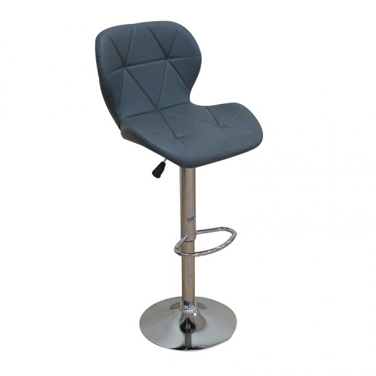 ΣΚΑΜΠΟ ΜΠΑΡ BAR91 ΓΚΡΙ PU 39x39x101εκ.-ΣΚΑΜΠΟ ΜΠΑΡ-ΔΕΡΜΑΤΙΝΗ-ΜΕΤΑΛΛΟ-ΓΚΡΙ-2ΤΕΜΑΧΙΑ-