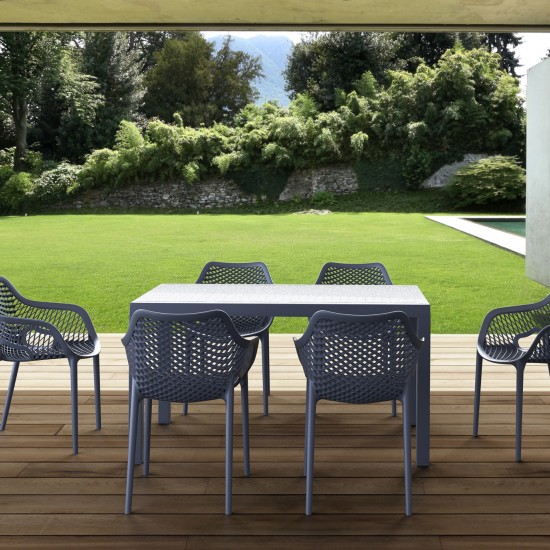 SET ARES 140X80 ΤΡΑΠΕΖΙ ΜΕ 6 ΠΟΛΥΘΡΟΝΕΣ  AIR XL DARK GREY-SIESTA-ΤΡΑΠΕΖΙ SIESTA-SET ΤΡΑΠΕΖΑΡΙΑΣ-SET ΤΡΑΠΕΖΑΡΙΑΣ ΚΗΠΟΥ ΒΕΡΑΝΤΑΣ-