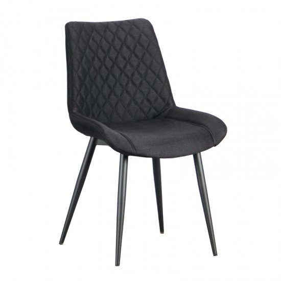 ALESIA BLACK ΥΦΑΣΜΑ ΚΑΡΕΚΛΑ ΜΕΤΑΛΛΙΚΗ 52X59X88εκ.