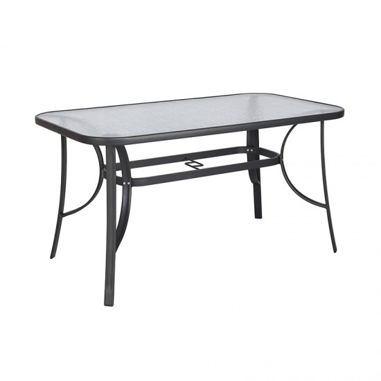 DENIM ΑΝΘΡΑΚΙ ΜΕΤΑΛΛΙΚΟ ΤΡΑΠΕΖΙ 140X80X72εκ.