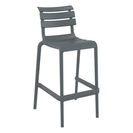 HELEN Σκαμπό Μπαρ Πολυπροπυλένιο Σκούρο Γκρι 53x55x75/105εκ.