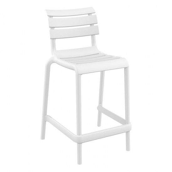 HELEN Σκαμπό Μπαρ Πολυπροπυλένιο Λευκό 52x55x65/95εκ.