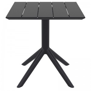 PARIS Τραπέζι Πολυπροπυλένιο Μαύρο 70x70x74εκ.