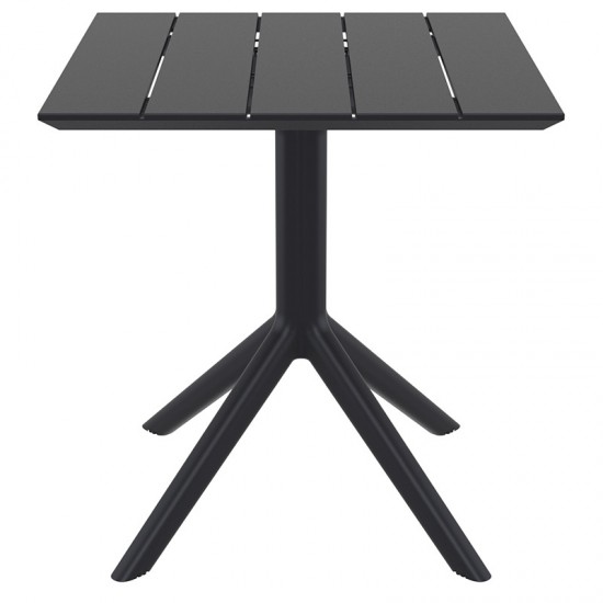 PARIS Τραπέζι Πολυπροπυλένιο Μαύρο 70x70x74εκ.