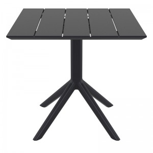 PARIS Τραπέζι Πολυπροπυλένιο Μαύρο 80x80x74εκ.