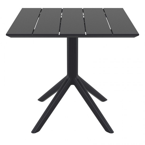 PARIS Τραπέζι Πολυπροπυλένιο Μαύρο 80x80x74εκ.