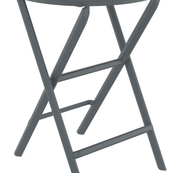 HELEN DARK GREY ΤΡΑΠΕΖΙ ΠΤΥΣ/ΝΟ ΠΟΛ/ΝΙΟΥ Φ60x74εκ