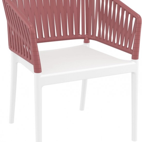 PORTOFINO WHITE/MARSALA ΠΟΛΥΘΡΟΝΑ ΠΟΛ/ΝΙΟΥ 58x58x80εκ.