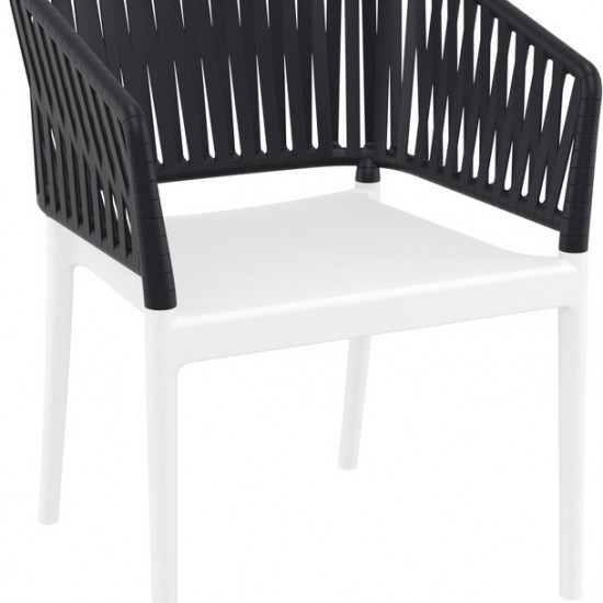 PORTOFINO WHITE/BLACK ΠΟΛΥΘΡΟΝΑ ΠΟΛ/ΝΙΟΥ 58x58x80εκ.