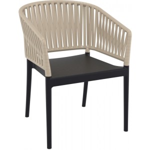 PORTOFINO BLACK/TAUPE ΠΟΛΥΘΡΟΝΑ ΠΟΛ/ΝΙΟΥ 58x58x80εκ.