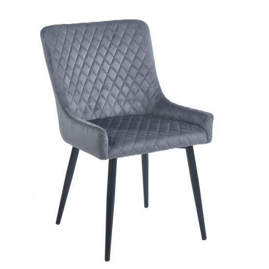 VANESA GREY VELVET ΥΦΑΣΜΑ ΚΑΡΕΚΛΑ ΜΕΤΑΛΛΙΚΗ 46X62X86εκ.