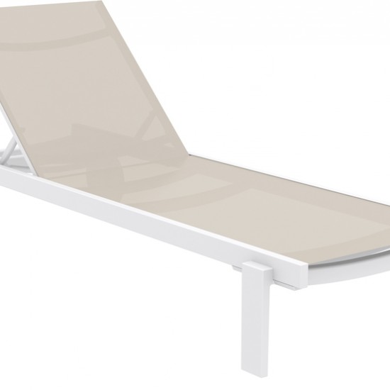 CASABLANCA ΞΑΠΛΩΣΤΡΑ WHITE/TAUPE ΑΛΟΥΜ-ΠΟΛ/ΝΙΟΥ 74x190x31εκ.